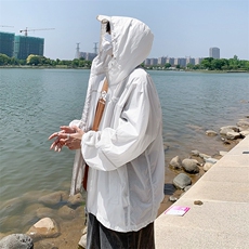 户外运动休闲薄款透气外套连帽纯色防晒衣男宽松Y118，男装防晒衣，星座1116A-1（原606A）