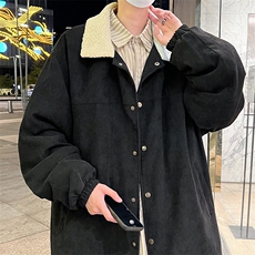 特批P78无差价冬季灯芯绒翻领夹克男休闲潮流羊羔毛棉衣外套M82，男装棉衣，电商A001-1