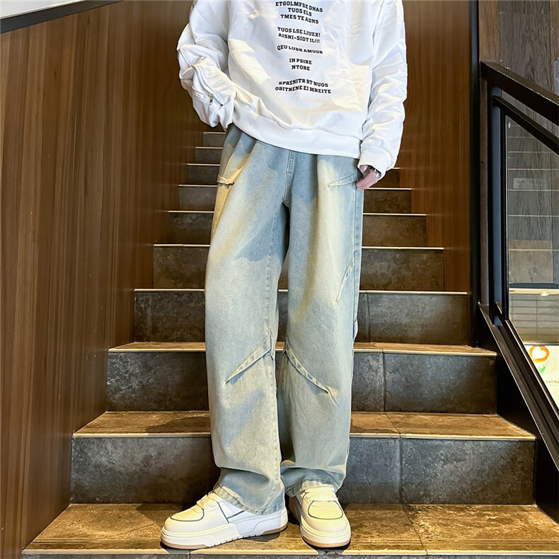K1225-p38-控68oversizecleanfit黄泥牛仔裤直筒裤老爹裤长裤,男装牛仔裤,星座103A-1