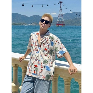 夏装新款宽松时尚印花衬衫百搭休闲短袖衬衣CS242-P30图片
