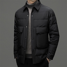 CSYR98207钱塘2020-2冬季厚款商务休闲中年男士翻领羽绒服P165，男装羽绒服，钱塘207-2