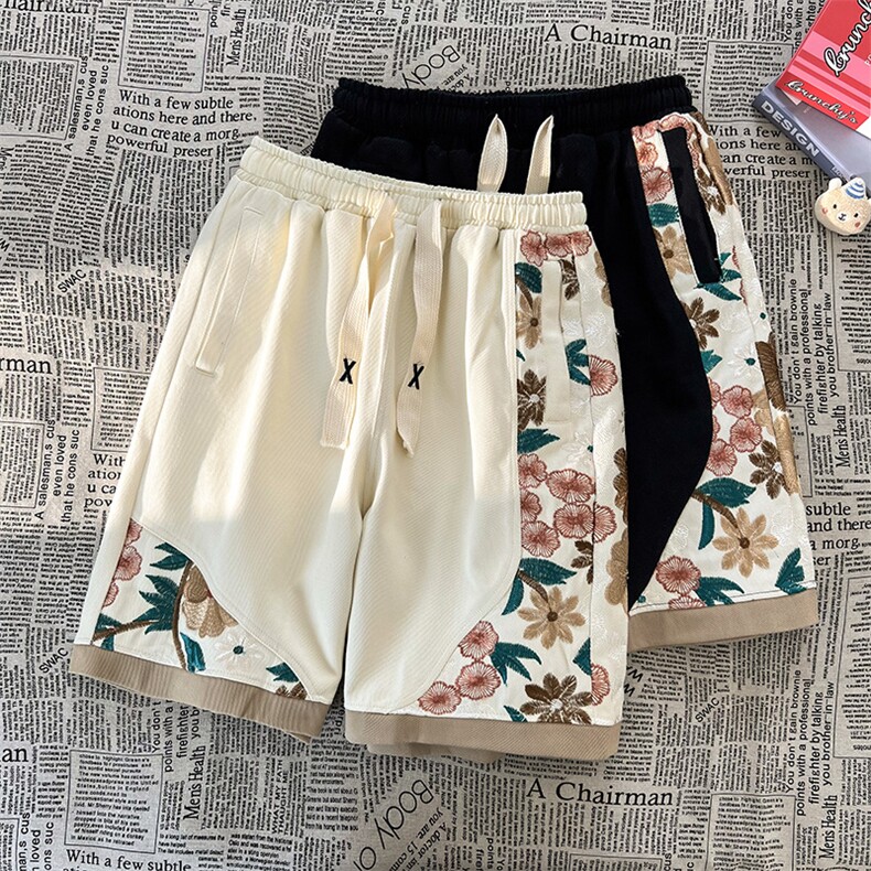 潮刺绣中式五分休闲短裤k40-p50-控78，男装牛仔裤，星座816-2（原B366-1）