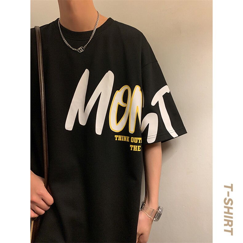 短袖男港风暖光夏季休闲百搭字母圆领T恤男上衣TC3133-P25,男装T恤,星座717