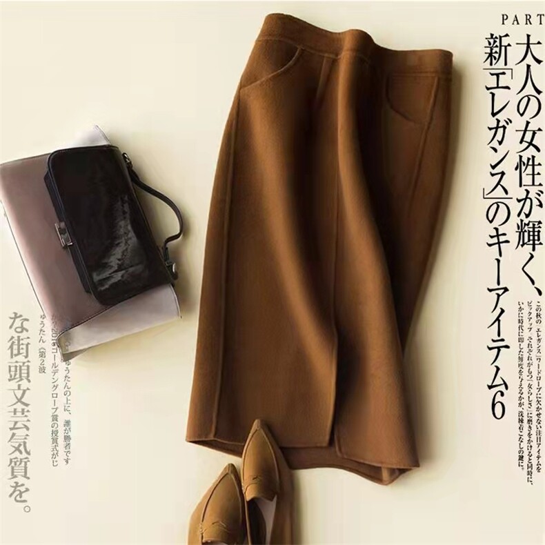针织半身裙女秋冬2024年新款韩版纯色休闲高腰包臀裙,女装半身裙,佳恩服饰