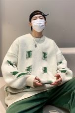 M6122/P70秋冬港风毛衣撞色个性毛衣男大码针织衫潮大码上衣毛衫，男装针织衫/毛衣，电商A141