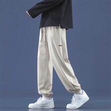 加绒保暖束脚华夫格美式垂顺卫裤子K955-特批-32加绒-42，男装休闲裤，星座718-1
