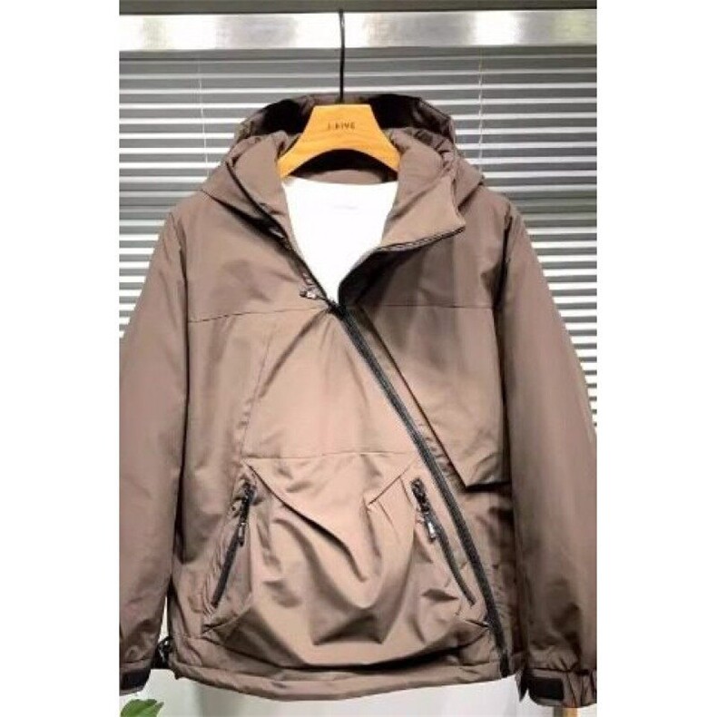 W9178-P68网图现货春季新款工装拉链大口袋夹克户外连帽冲锋衣,男装夹克,星座1608-2