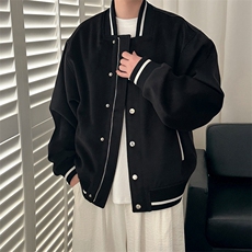 现货-秋冬毛呢棒球服潮牌宽松时尚外套休闲呢子夹克-AJ23058-P115，男装夹克，电商A351