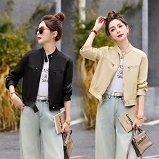 2026春季新款机车服短款皮衣外套，女装皮衣，自然秀