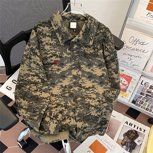 港风秋款男迷彩衬衫刺绣宽松长袖衬衣外套CS4554 P45图片