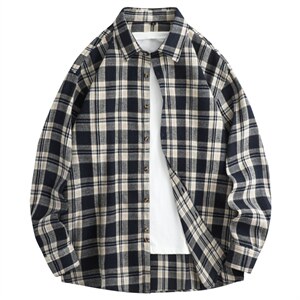 春季新款（跨境电商）格子男女情侣款潮流宽松格纹衬衣，男装衬衫，星座1107-1