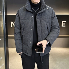 轻薄男冬季2025新款格子立领男装加厚外套A313-2450-P195，男装羽绒服，电商A313