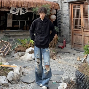 抖音得物 保暖立领拉链针织外套秋冬宽松慵懒风纯色毛衣上衣AM047图片