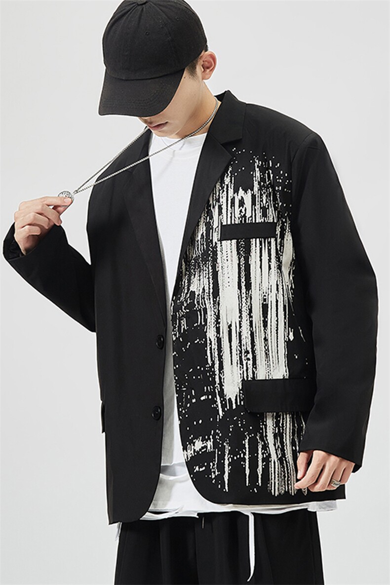 2025秋季新款男士休闲宽松印花大码西装西服外套XF01/P65,男装西服套装,星座608A