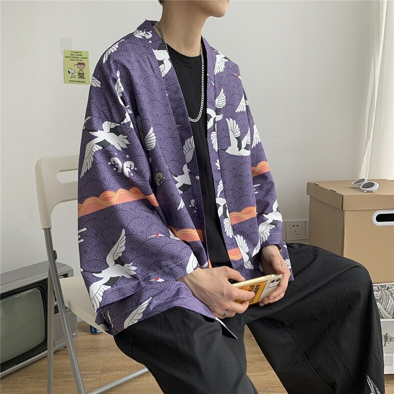 夏大码风港风外套防晒服和服开衫薄款道袍披风汉服潮F12/P40,男装防晒衣,电商A221A