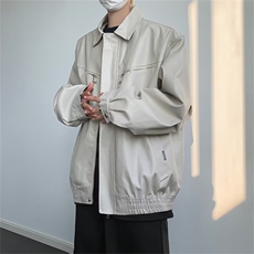 美式复古拉链装饰PU皮短款夹克男ZG29P75，男装夹克，星座1116-2