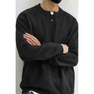 亨利领秋季宽松百搭针织衫保暖基础休闲长袖毛衣上衣男MY299图片