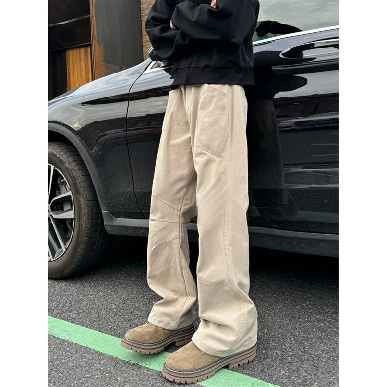 美式工装裤男高街复古水洗直筒cleanfit美拉德牛仔裤微喇,男装牛仔裤,星座410-6（原星座1304-1）