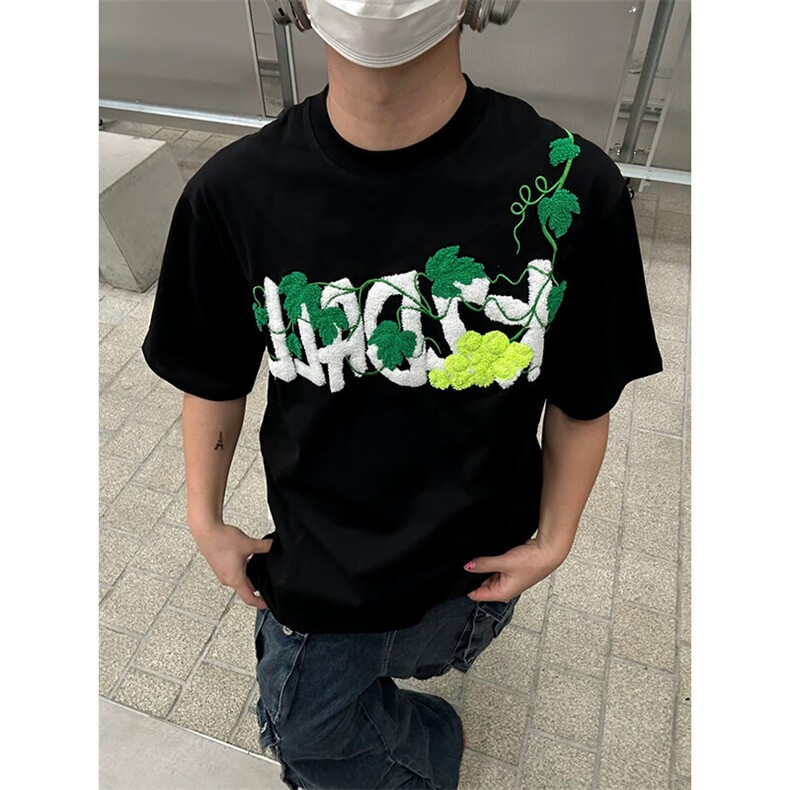特殊工艺网球毛巾刺绣高品质260克双纱纯棉美式高街短袖T恤,男装T恤,电商A486-1