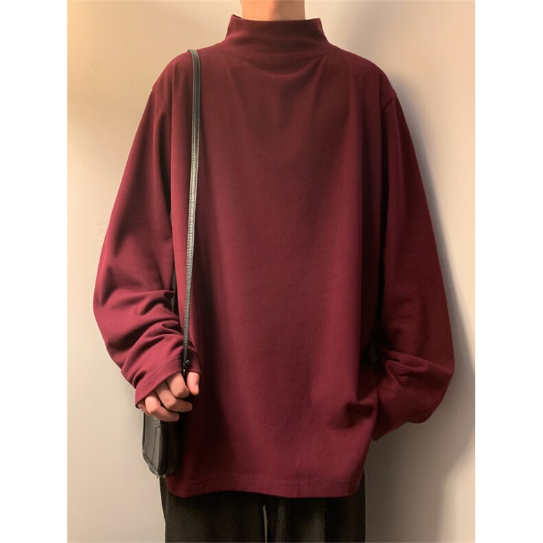 2025冬季新款280g单件包装半高领德绒T恤M-5XHT24922-特P12.5，男装T恤，电商A022