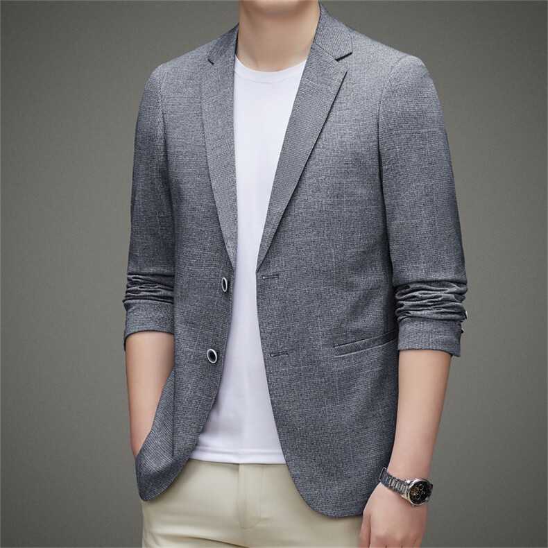 秋季新款西装男西服简约外套西服商务休闲小西装单西图片
