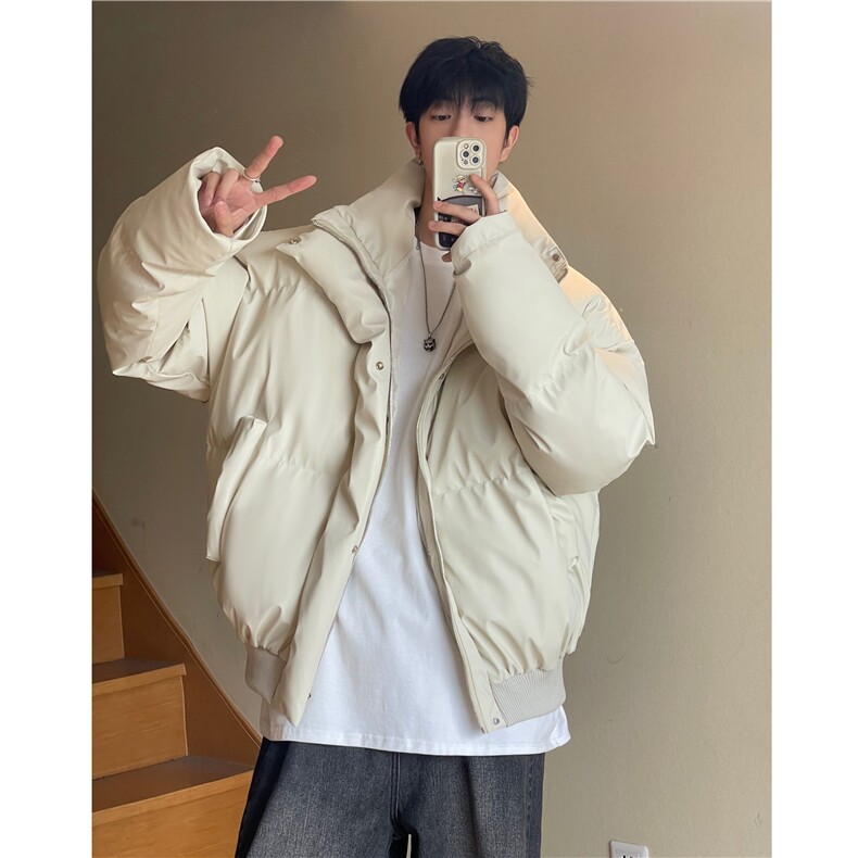 PU皮飞行夹克棉服男款冬季加棉加厚保暖棉衣外套情侣短款立领棉袄,男装棉衣,电商A450