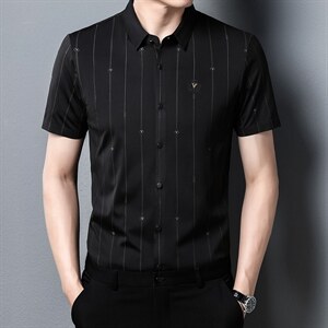 新款2023夏季男装上衣休闲百搭短袖宽松衬衫男士衬衣潮流，男装衬衫，电商B212（原钱塘6029）