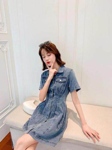 牛仔收腰连衣裙，女装连衣裙，QY2