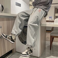 华夫格运动裤男大码抽绳休闲裤卫裤HK78237-P35加绒款P45，男装休闲裤，电商A040