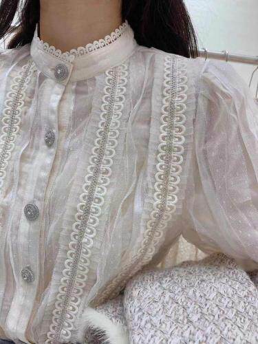 春季新款重工亮钻小衫，女装，青羽鹤