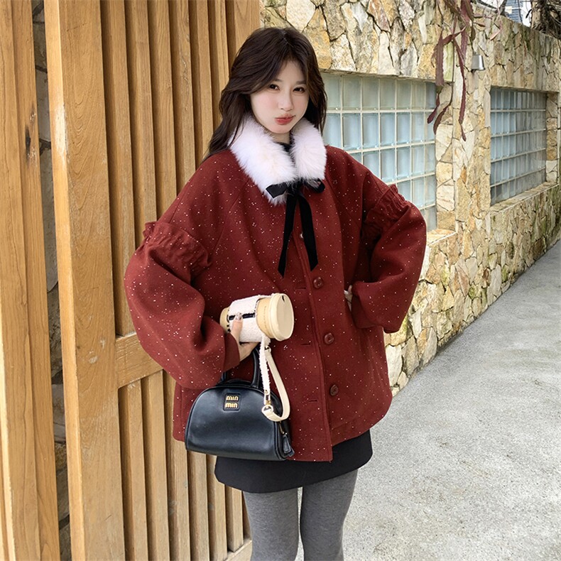 9850款P335-K468毛呢外套+90绒白鸭绒新款,女装毛呢外套,2C011