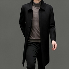 中长款男士毛呢大衣男2024秋冬季新款中年时尚休闲外套男装上衣服，男装毛呢大衣，电商B212（原钱塘6029）