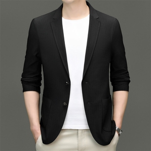 高品质夏季冰丝无缝压胶防晒休闲西服男士轻薄休闲小西装单西外套图片