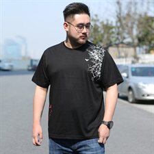 短袖t恤男士圆领印花夏装宽松潮流男装打底衫加肥加大码5930款，男装T恤，星座802