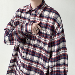 宽松长袖格子衬衫男KD611-P45图片