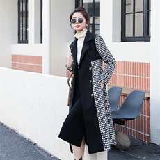 现货冬季简约时尚优雅减龄小香风大衣加厚保暖长款西装外套送腰带，女装毛呢外套，丽美静依