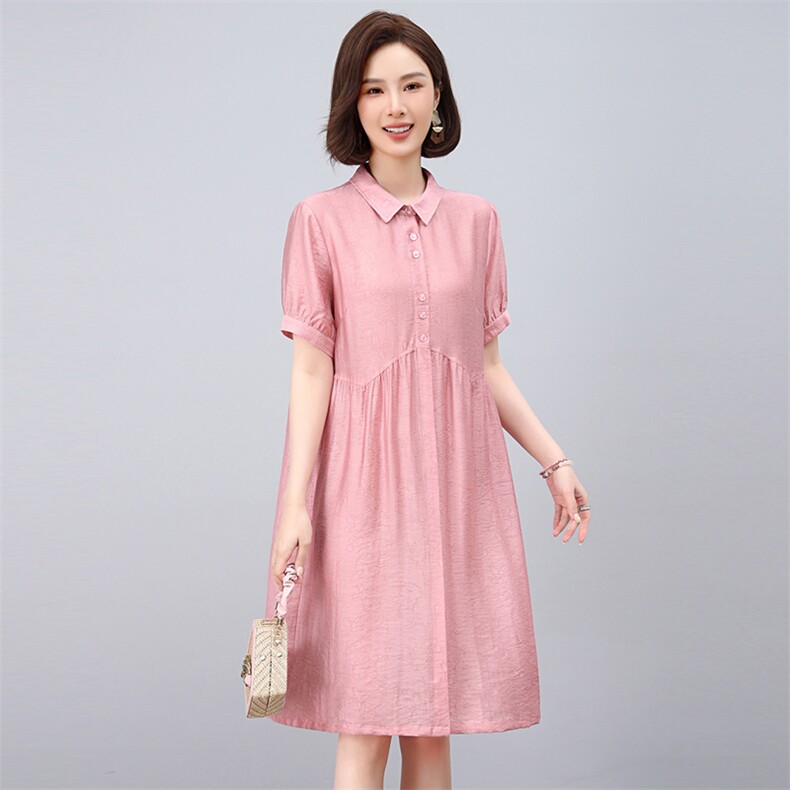 2025年夏季新款天丝休闲文艺连衣裙,女装连衣裙,悦见她