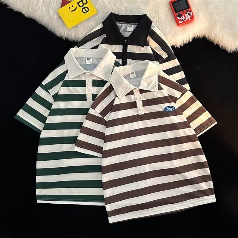 翻领短袖T恤男简约百搭休闲打底五分袖POLO衫S79P28，男装Polo衫，星座1116-2