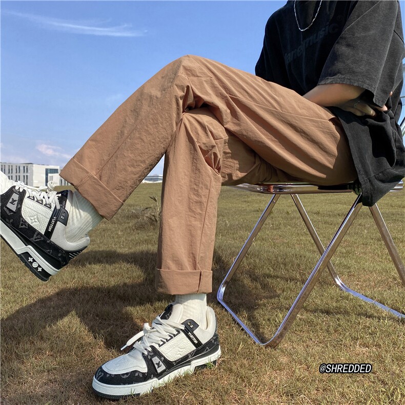 夏季新款纯色休闲裤港风冰丝速干长裤B315-K23390-p35控48,男装休闲裤,电商B315