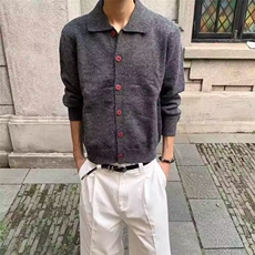开衫毛衣男款秋冬季高级感老钱风针织衫美式复古外套MY5248，男装针织衫/毛衣，星座516A