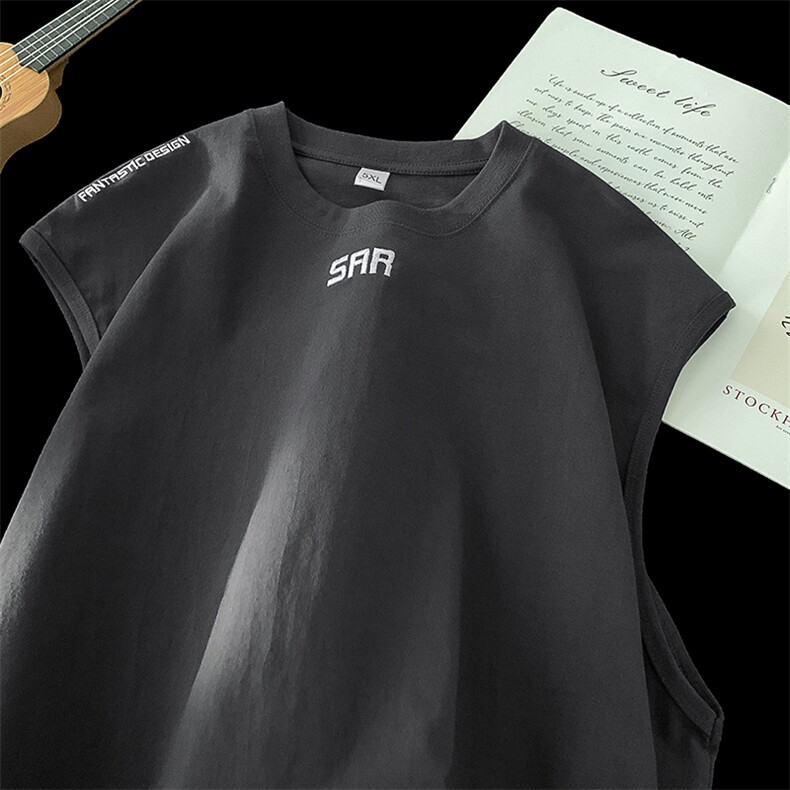 7个高点击无袖t恤运动潮牌纯棉坎肩背心416B-1-DT883-P25限39,男装T恤,星座416B-1