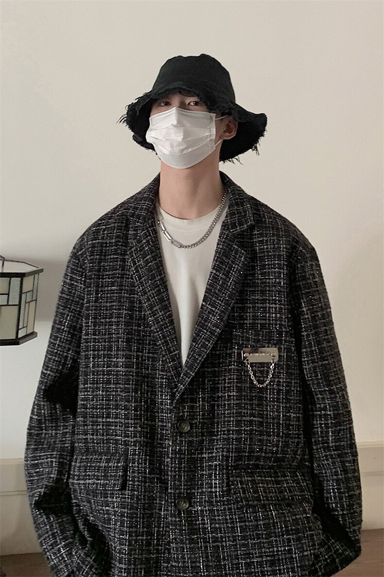 1小香风港风西服男休闲大码情侣西装男外套XF8746P95控128,男装西服,星座226-2