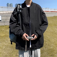 长袖男潮春秋标准简约潮流外穿青春流行棒球领文艺新款夹克拉链，男装夹克，星座1210-1