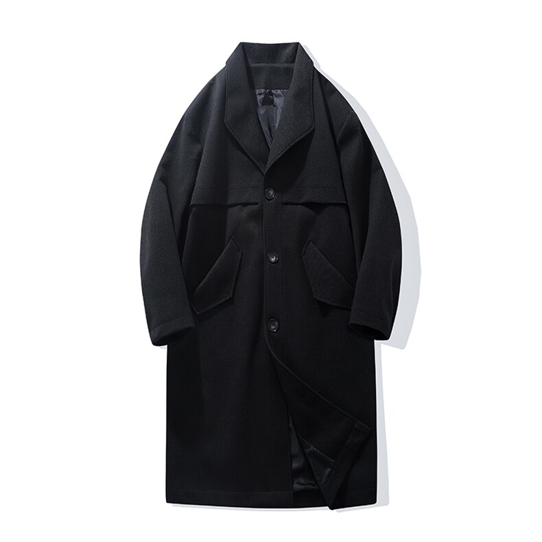 得物/精品大货风衣男中长款斜纹毛呢大衣男F922批125品牌风C,男装风衣,星座401