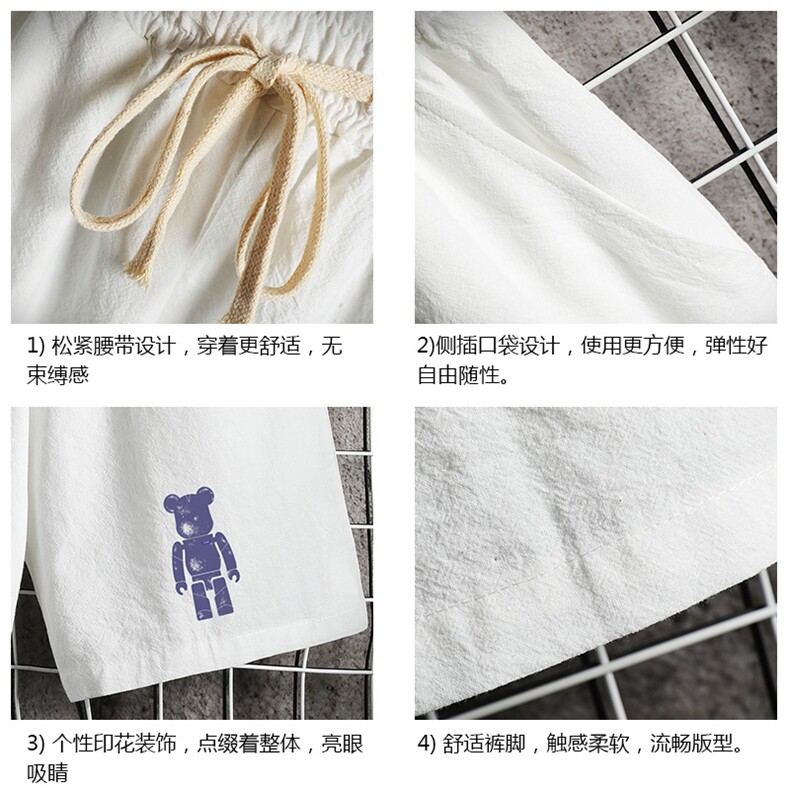 YD33242-P25亚麻短裤男大码棉麻五分裤男中裤沙滩裤网格挂拍,男装休闲裤,电商A040A