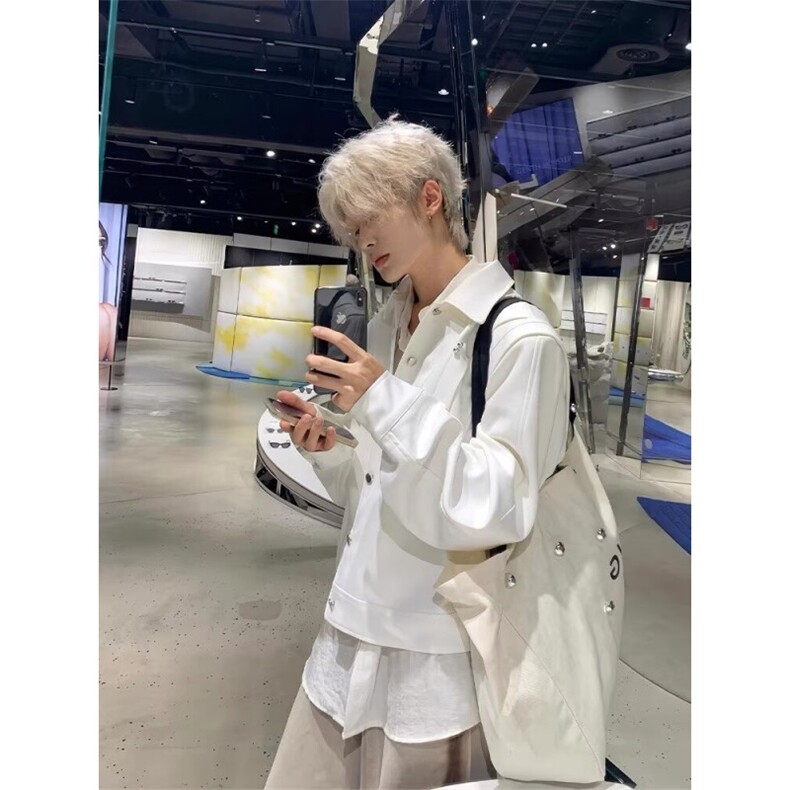 复古垫肩外套男士高级感痞帅春秋季解构小众设计短款夹克J803,男装夹克,星座1116A（原606A-3）