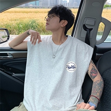 量大优得物抖音高品质重磅230克美式印花无袖t恤背心WB641特P18，男装背心/马甲，电商A486-1