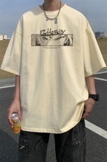 已注册/夏季外景纯棉日系大码短袖T恤男宽松圆领半袖衫DT9733/P25，男装T恤，电商B316