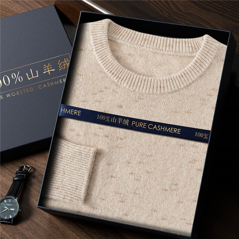 2025年秋季宽松时尚百搭通勤简约休闲圆领，男装羊绒套衫，曼云男装羊绒