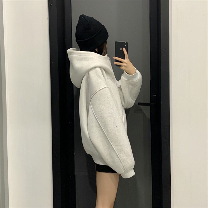 抖音得物高品质25秋冬美式高街宽松结构防风高领连帽卫衣外套W60，男装卫衣，电商A486